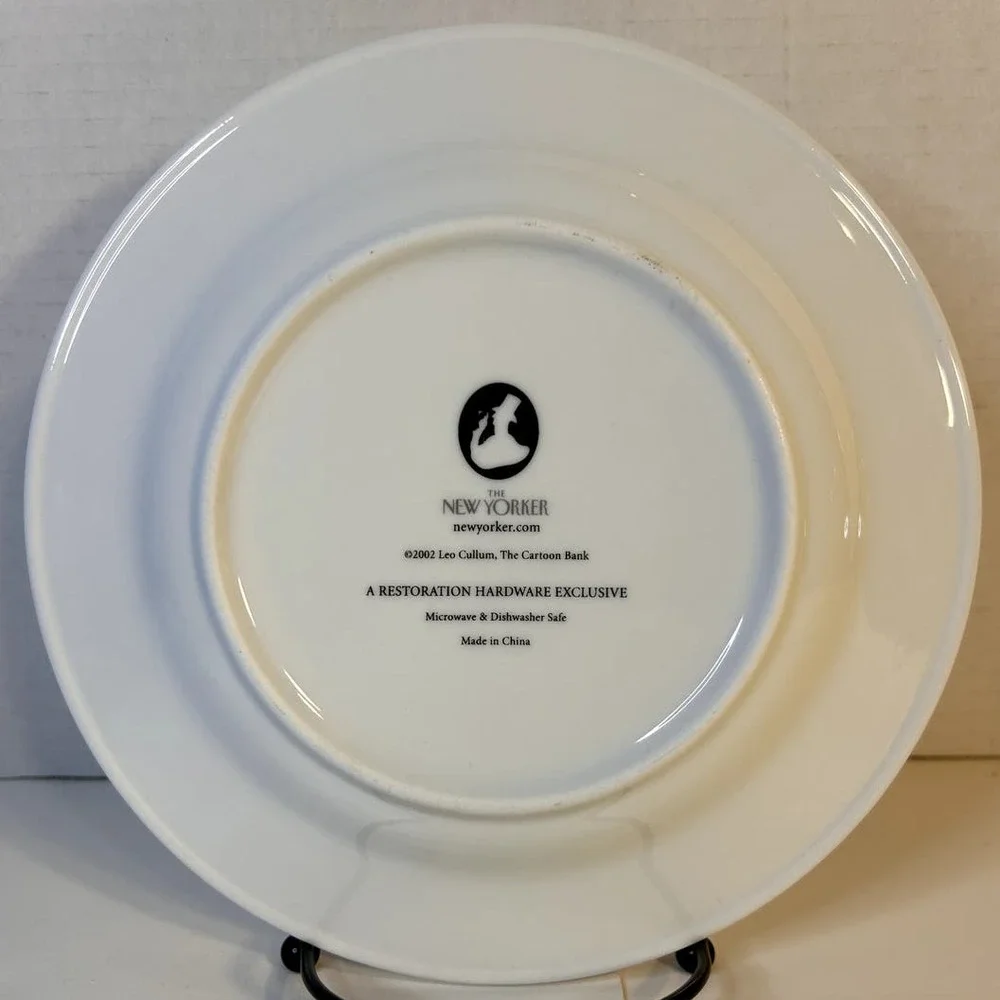 The New Yorker Restoration Hardware Wine Theme Cartoon Porcelain Salad Plate 8